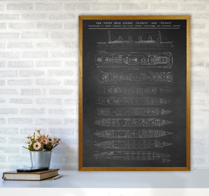 Titanic Patent- Chalkboard Art Print by Jason Stanley A1 Print Only