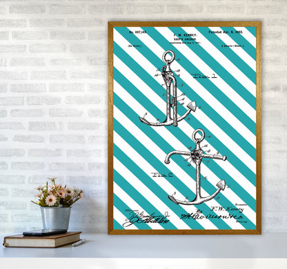 Anchor Patent Side Stripe Art Print by Jason Stanley A1 Print Only