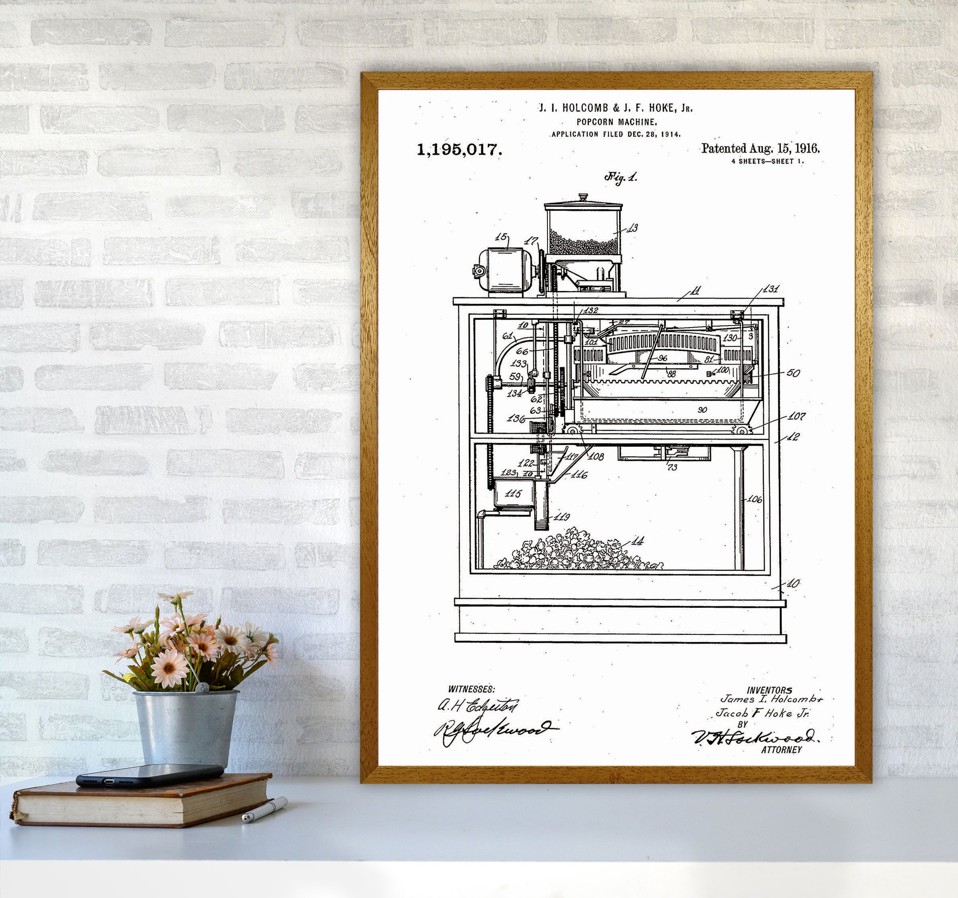 Popcorn Machine Patent Art Print by Jason Stanley A1 Print Only