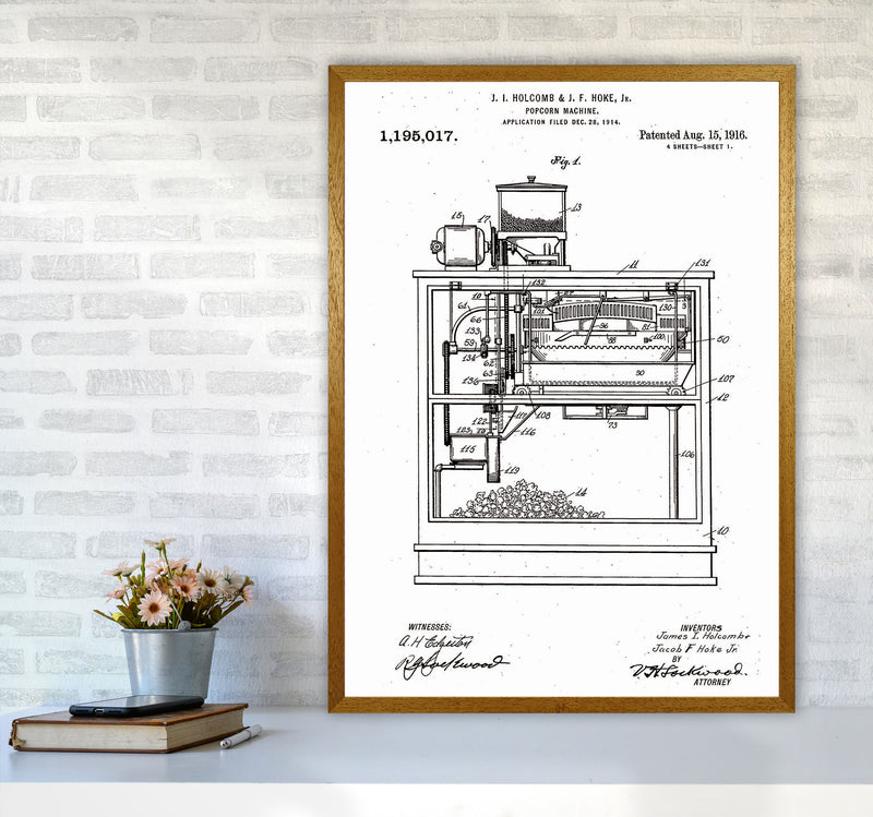Popcorn Machine Patent Art Print by Jason Stanley A1 Print Only
