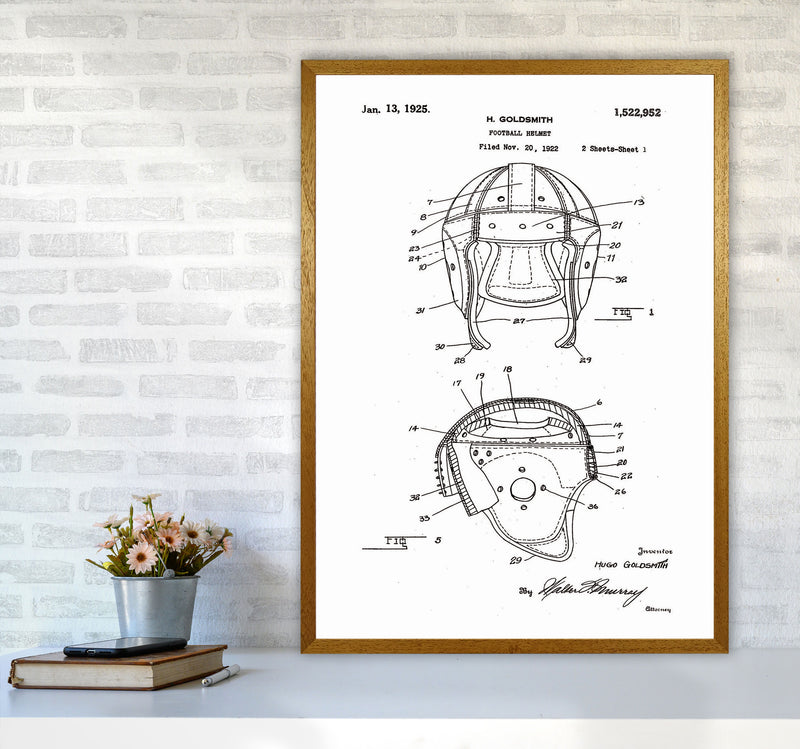 Football Helmet Patent Art Print by Jason Stanley A1 Print Only