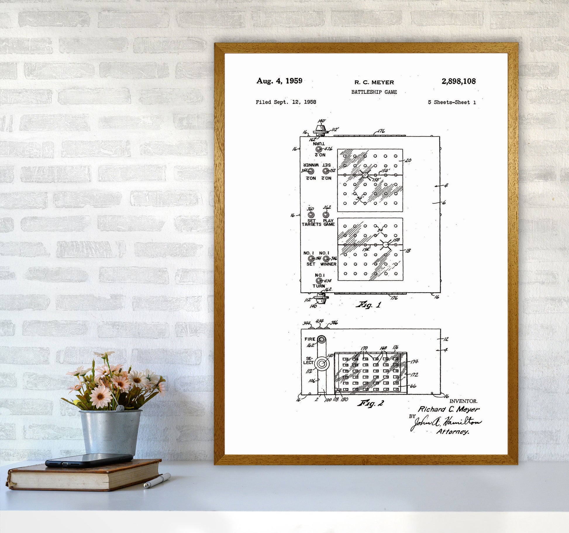 Battleship Game Patent Art Print by Jason Stanley A1 Print Only