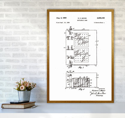 Battleship Game Patent Art Print by Jason Stanley A1 Print Only