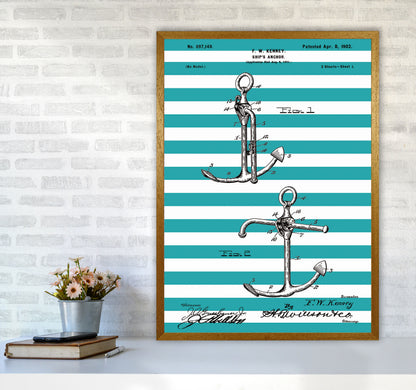 Anchor Patent Stripe Art Print by Jason Stanley A1 Print Only