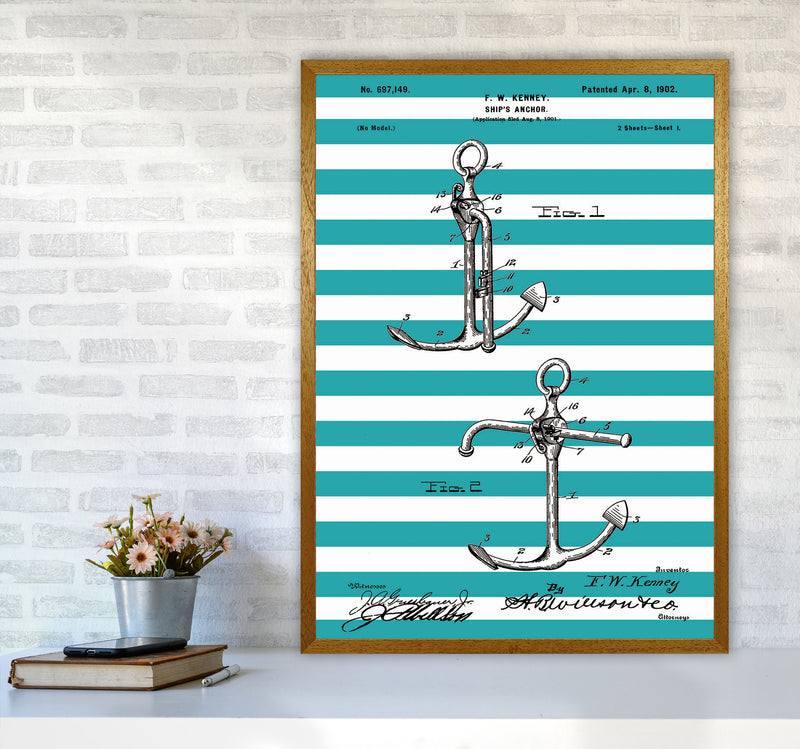 Anchor Patent Stripe Art Print by Jason Stanley A1 Print Only
