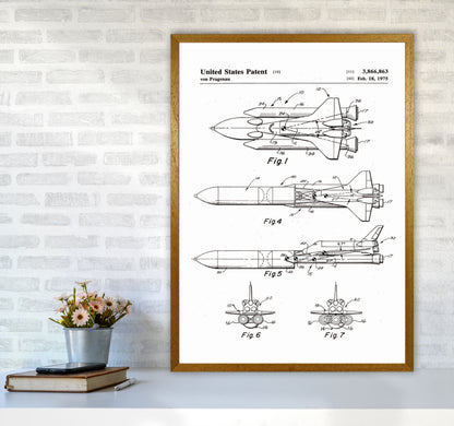 Space Shuttle Patent Art Print by Jason Stanley A1 Print Only