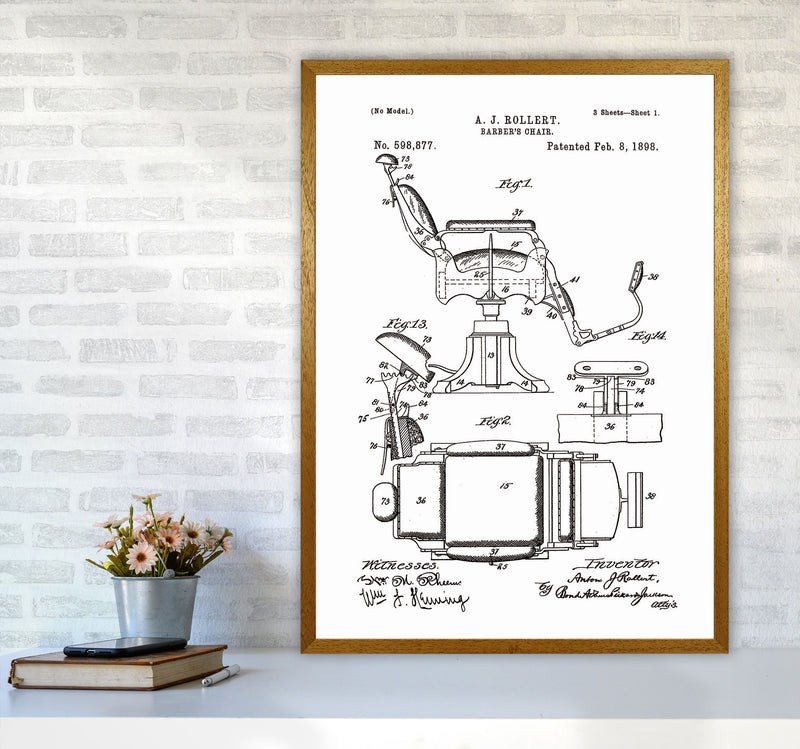 Barber Chair Patent Art Print by Jason Stanley A1 Print Only