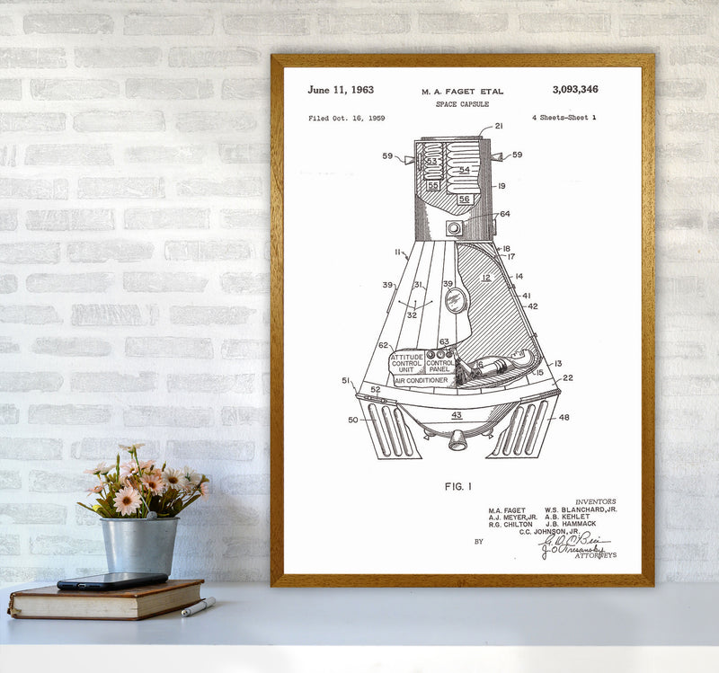 Space Capsule Patent Art Print by Jason Stanley A1 Print Only