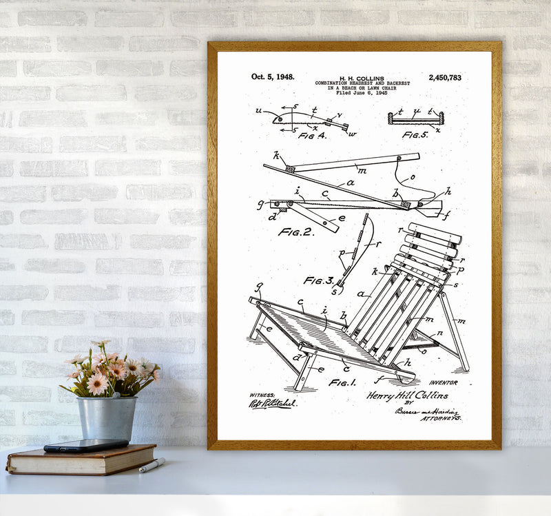 Beach Chair Patent Art Print by Jason Stanley A1 Print Only
