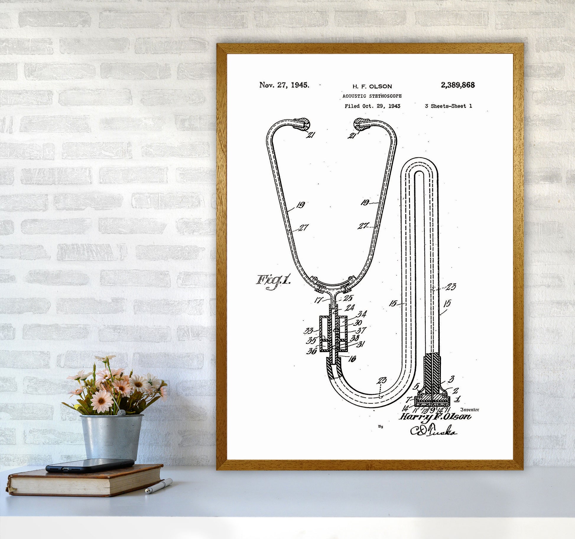 Stethoscope Patent Art Print by Jason Stanley A1 Print Only