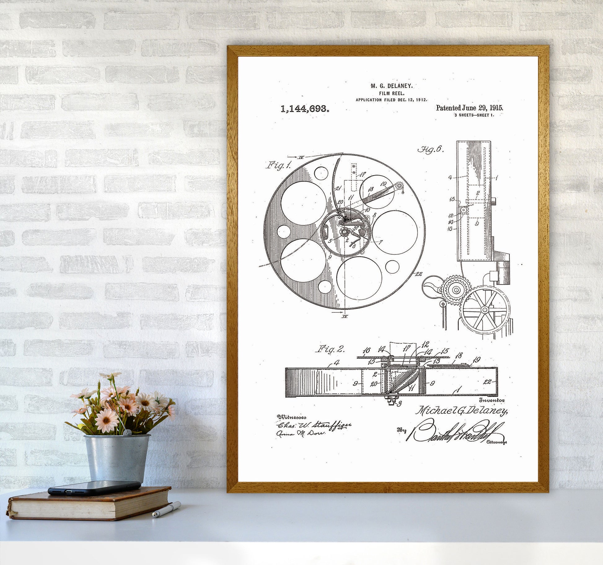 Film Reel Patent 2 Art Print by Jason Stanley A1 Print Only