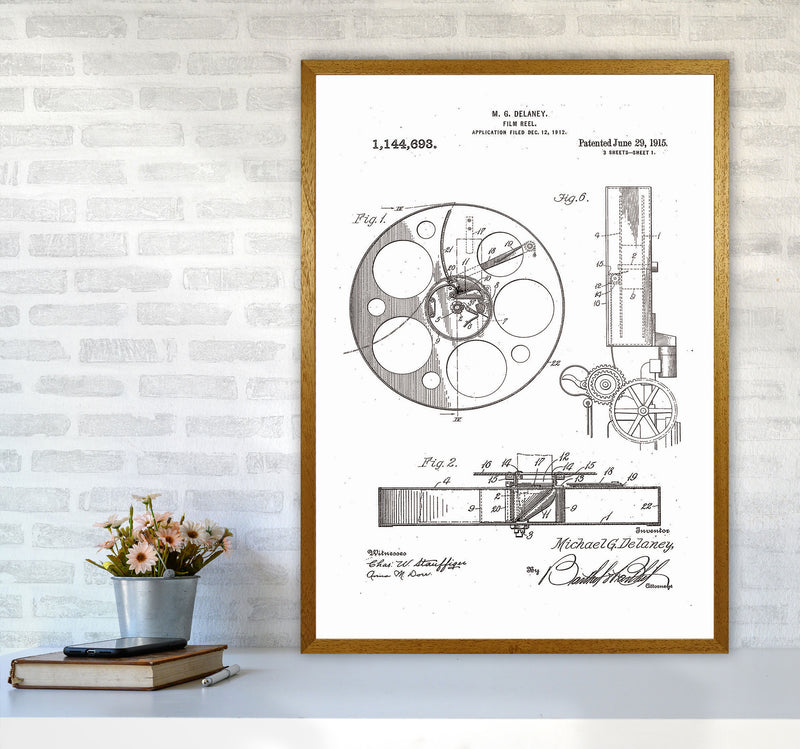Film Reel Patent 2 Art Print by Jason Stanley A1 Print Only