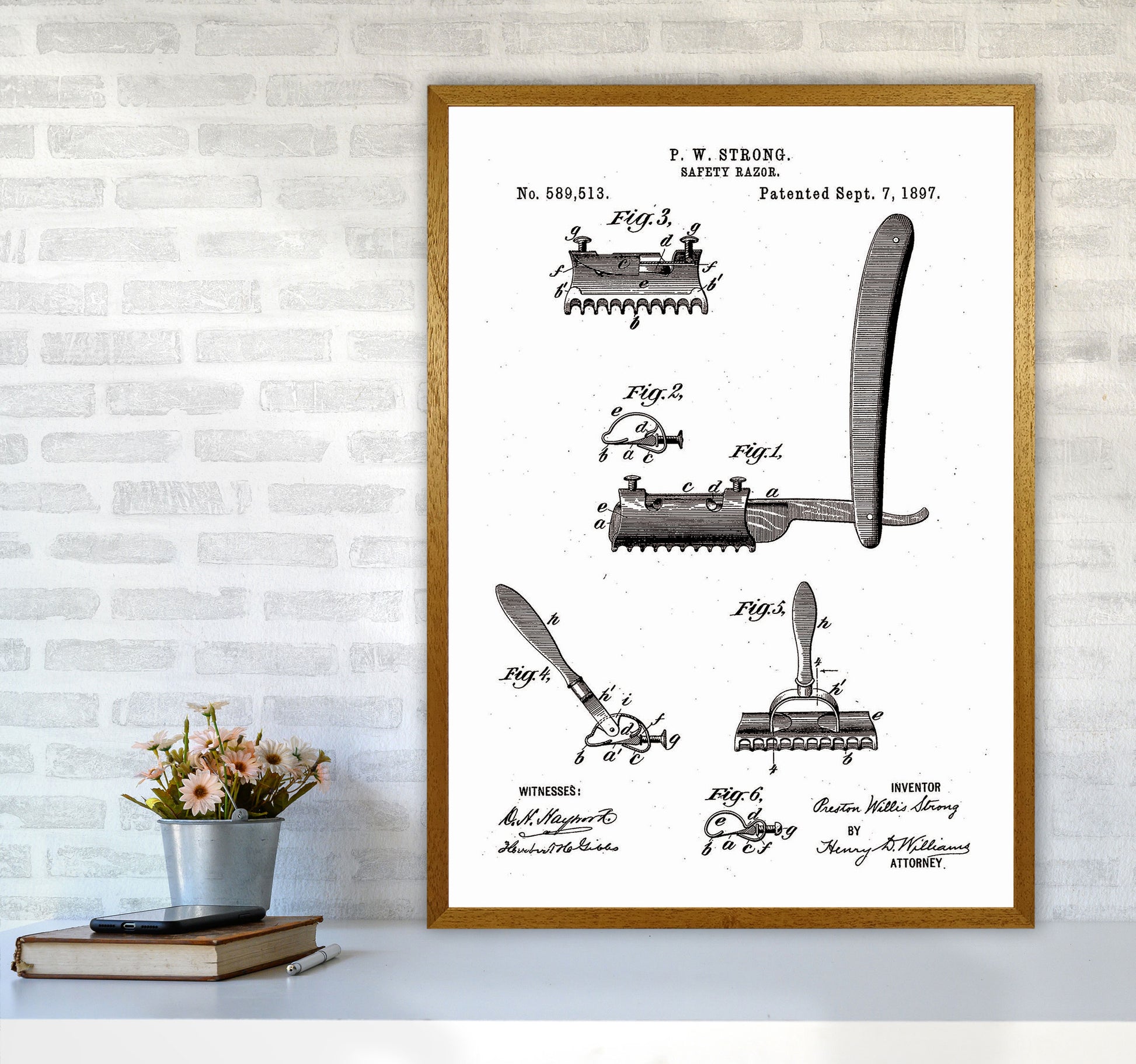Safety Razor Patent Art Print by Jason Stanley A1 Print Only