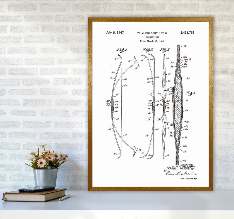 Archery Bow Patent Art Print by Jason Stanley A1 Print Only