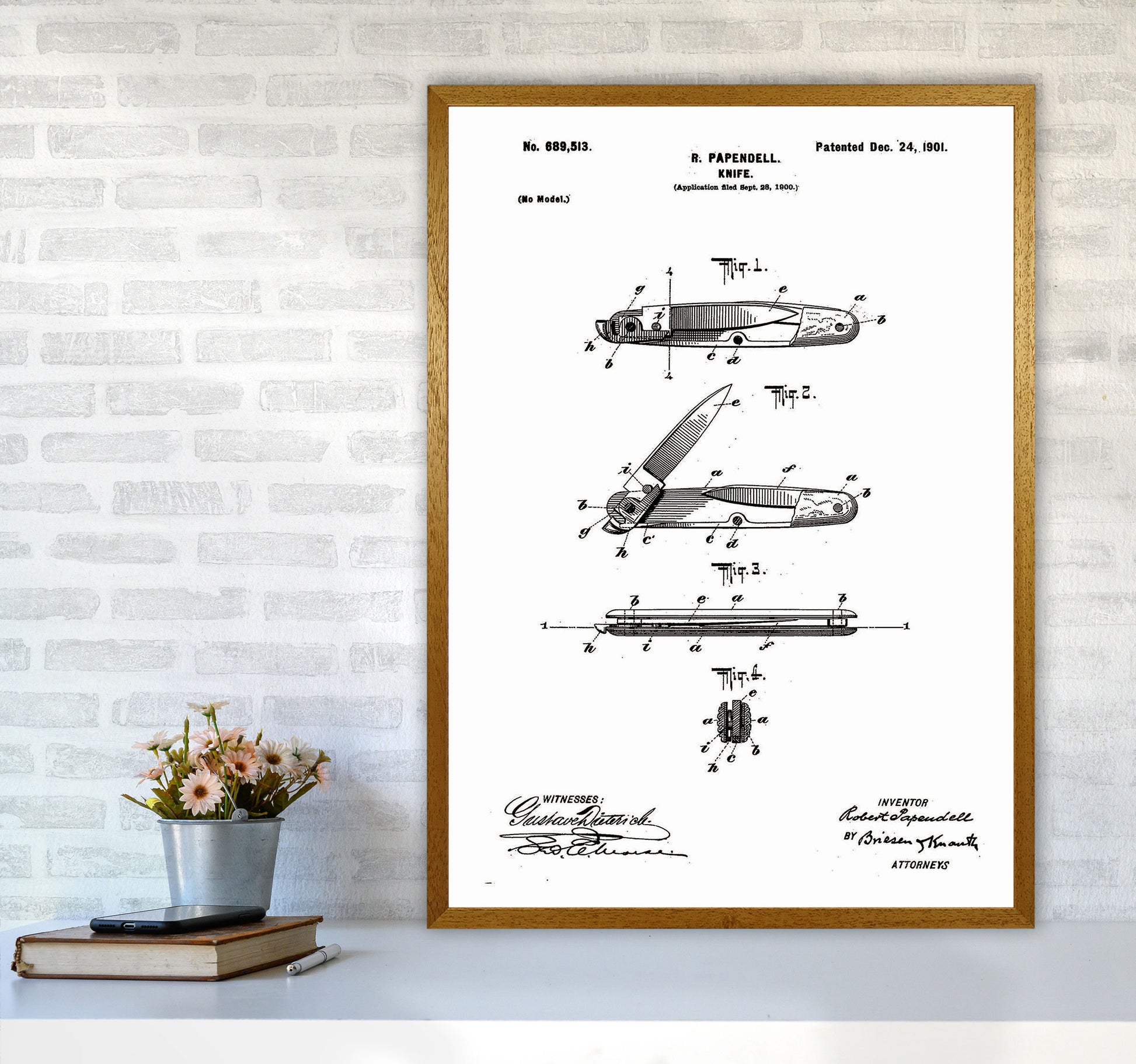 Pocket Knife Patent Art Print by Jason Stanley A1 Print Only