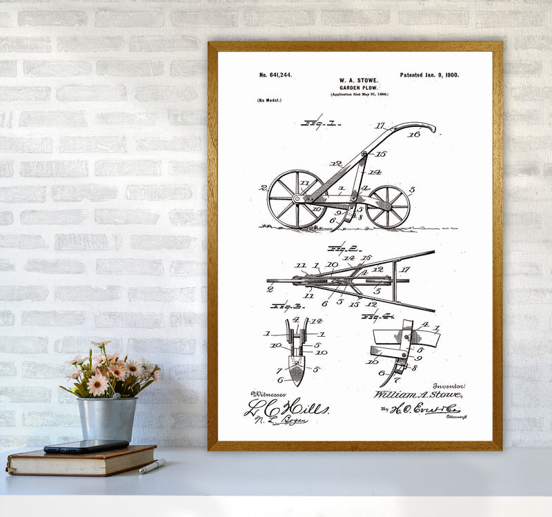 Garden Plow Patent Art Print by Jason Stanley A1 Print Only
