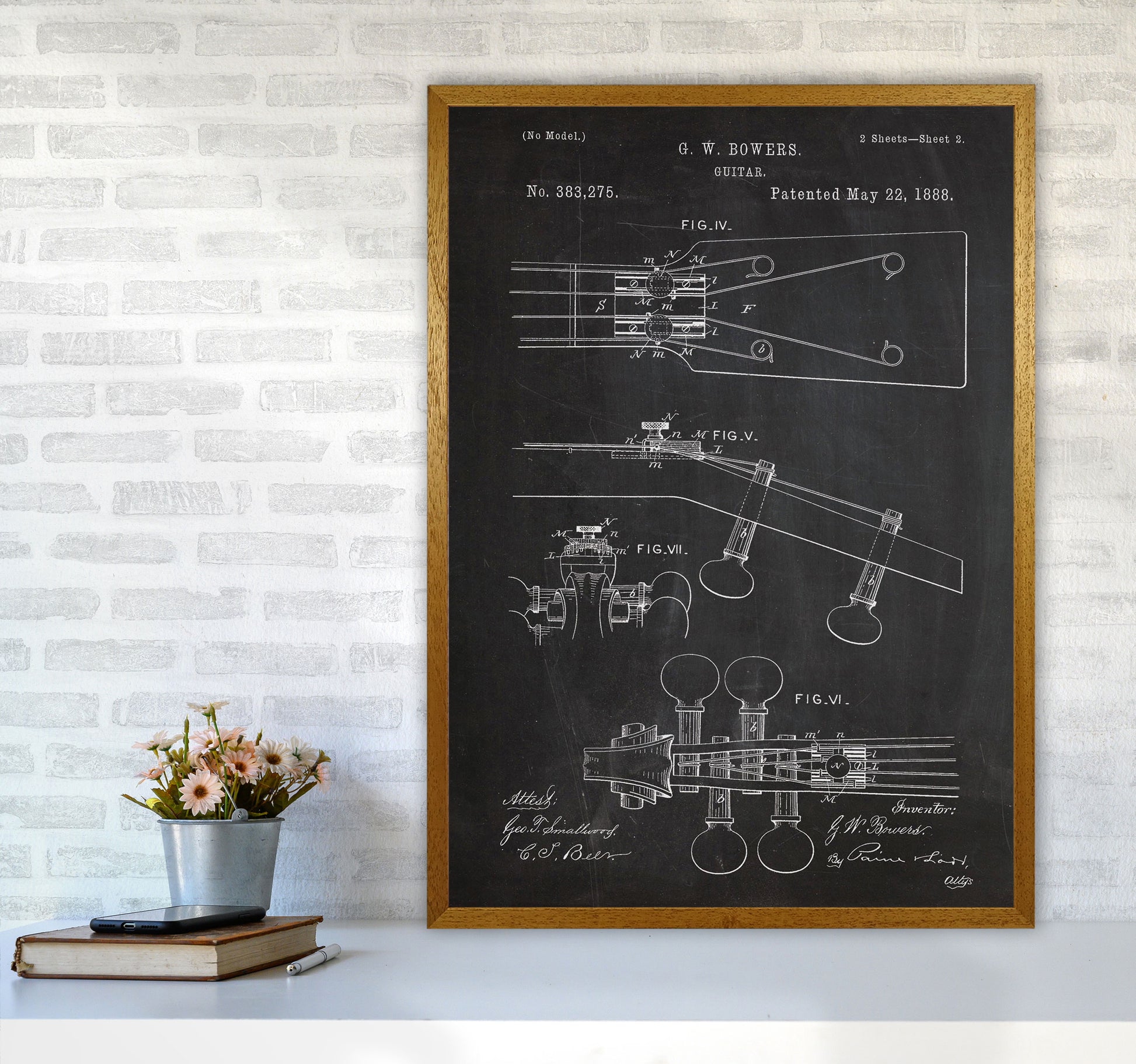 Guitar Neck Patent Art Print by Jason Stanley A1 Print Only