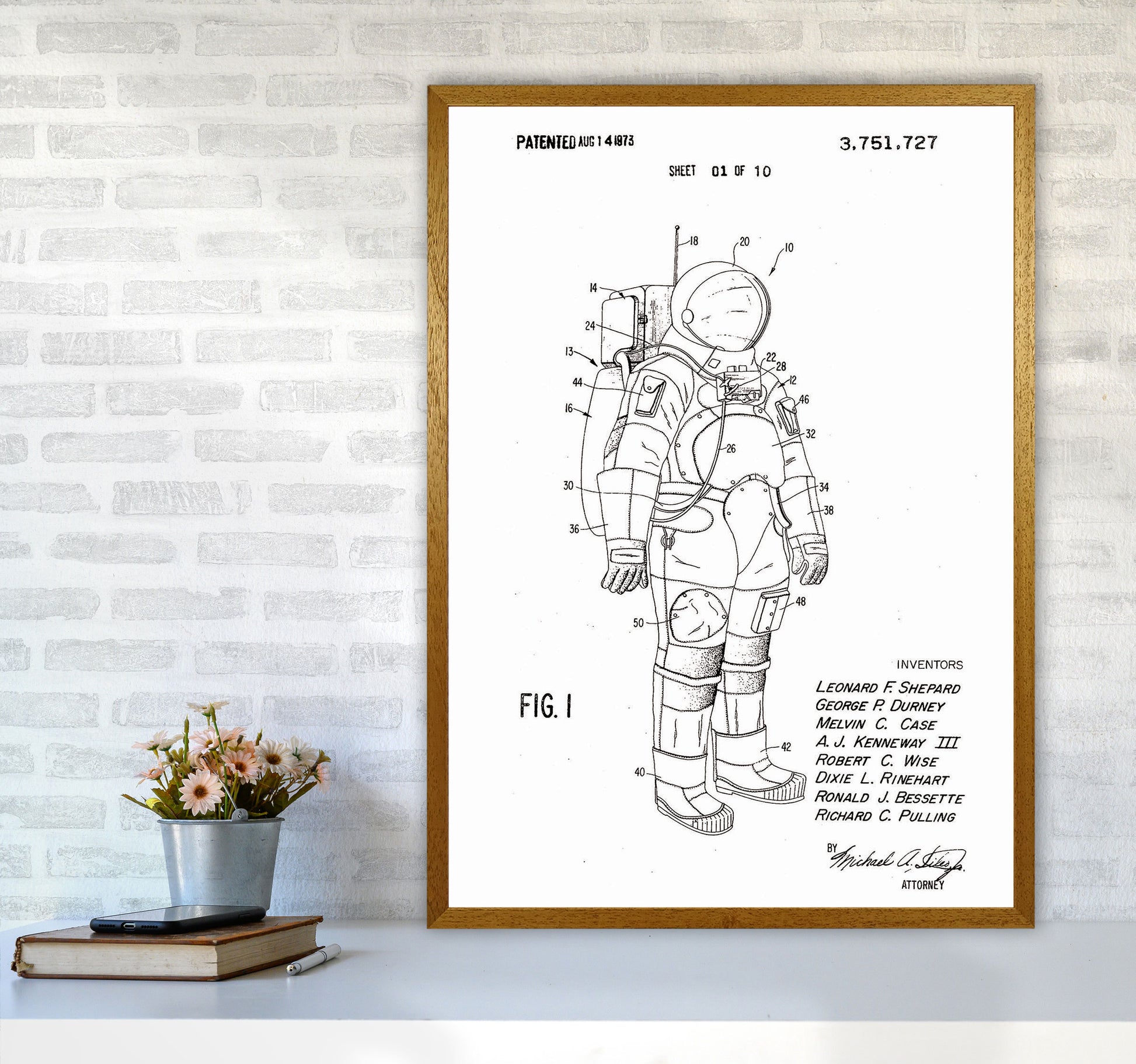 Spacesuit Patent Art Print by Jason Stanley A1 Print Only