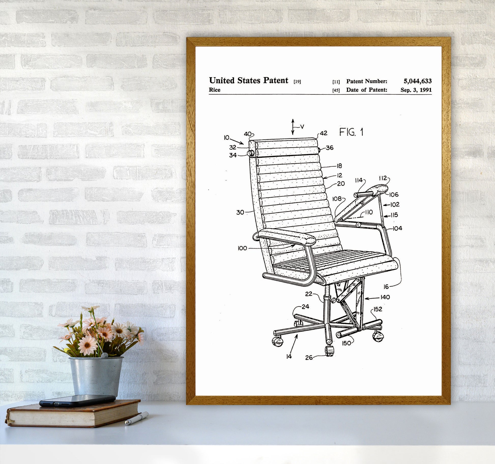 Desk Chair Patent Art Print by Jason Stanley A1 Print Only