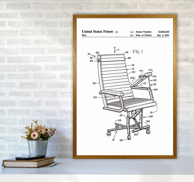 Desk Chair Patent Art Print by Jason Stanley A1 Print Only