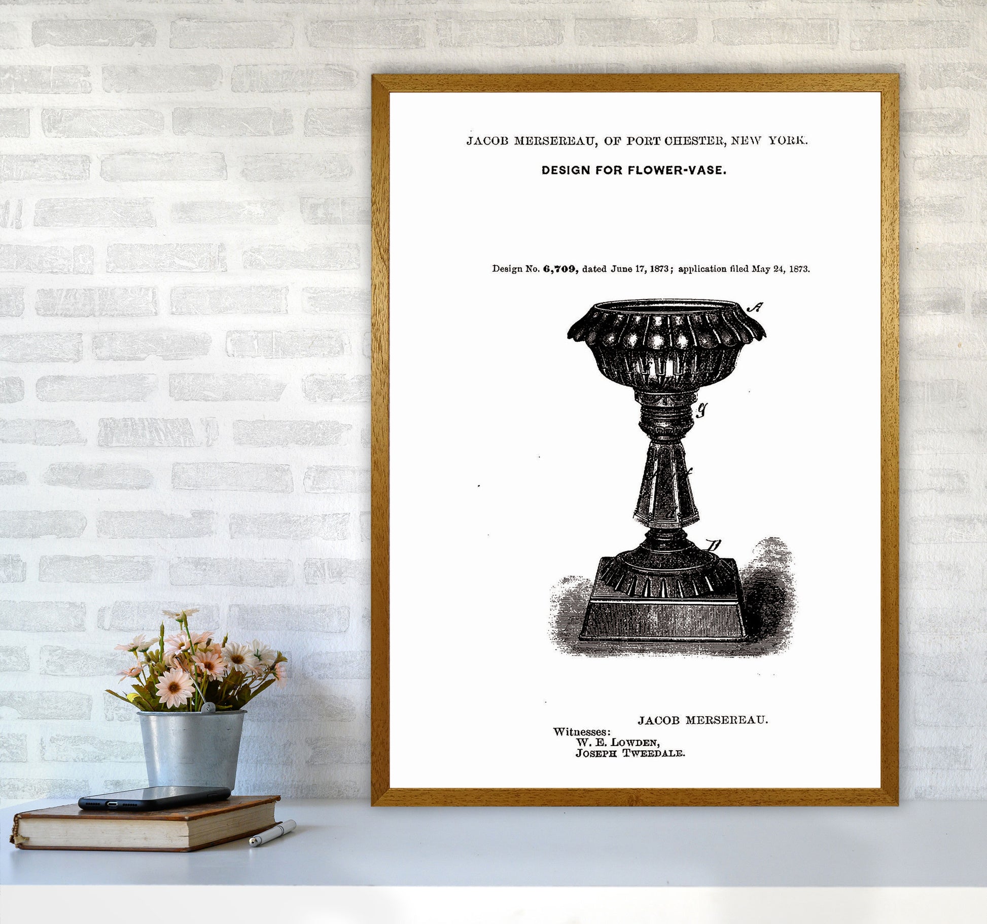 Flower Vase Patent Art Print by Jason Stanley A1 Print Only