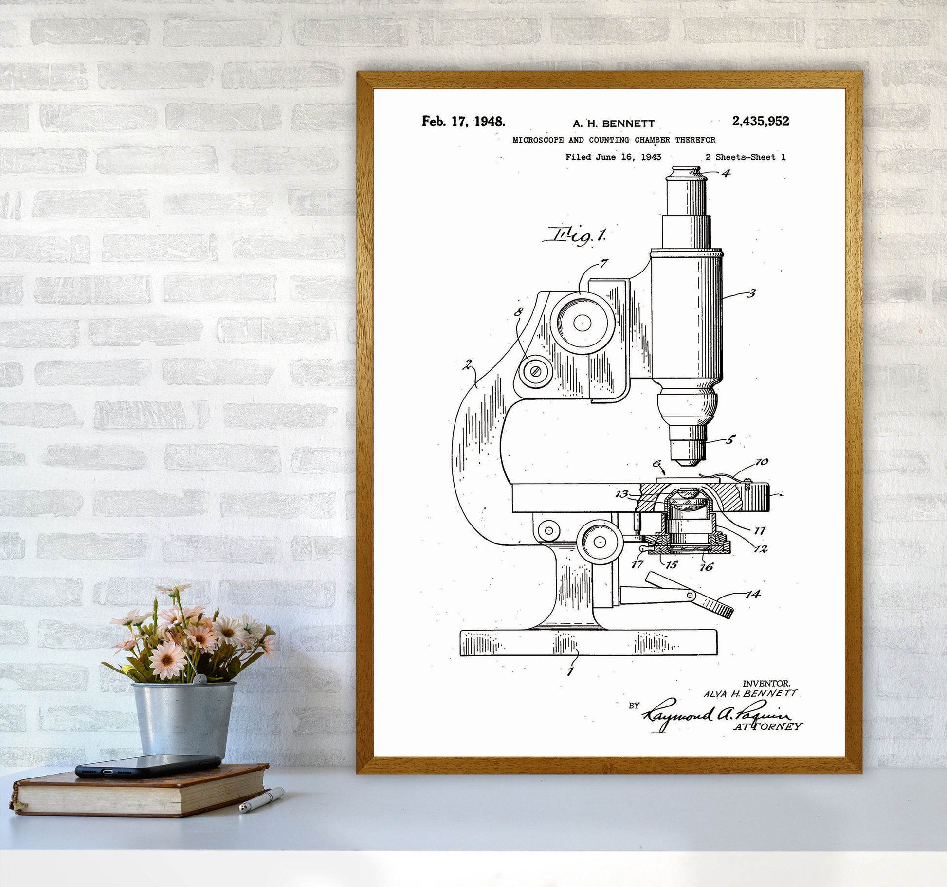 Microscope Patent Art Print by Jason Stanley A1 Print Only