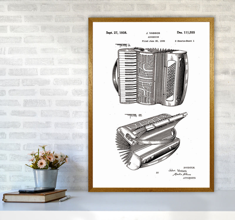 Accordian Patent Art Print by Jason Stanley A1 Print Only