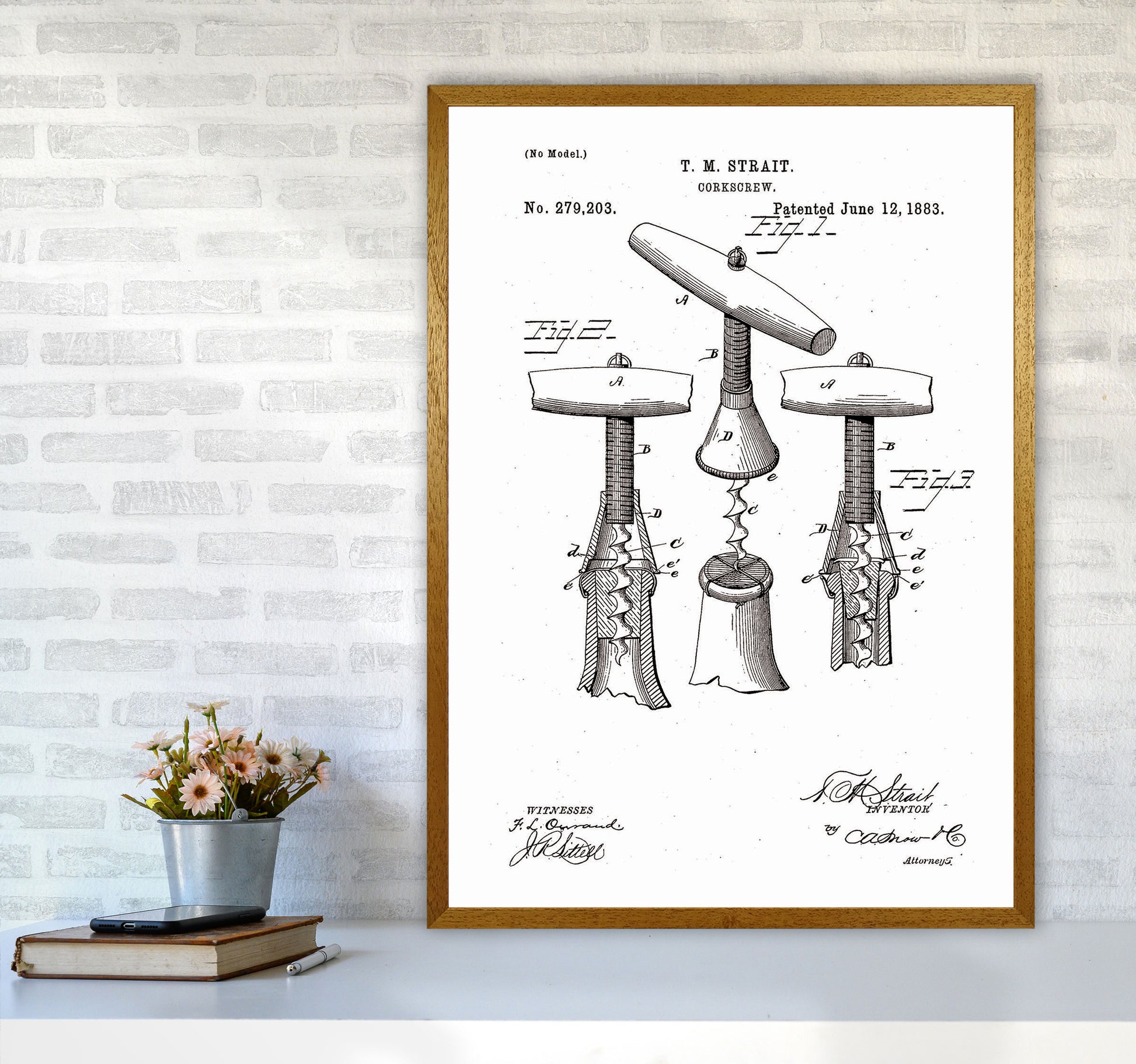 Corkscrew Patent Art Print by Jason Stanley A1 Print Only