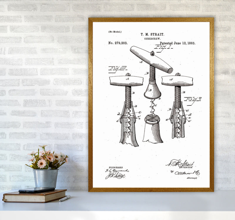 Corkscrew Patent Art Print by Jason Stanley A1 Print Only