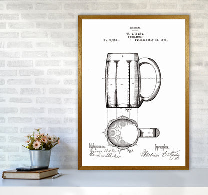 Beer Mug Patent 2 Art Print by Jason Stanley A1 Print Only