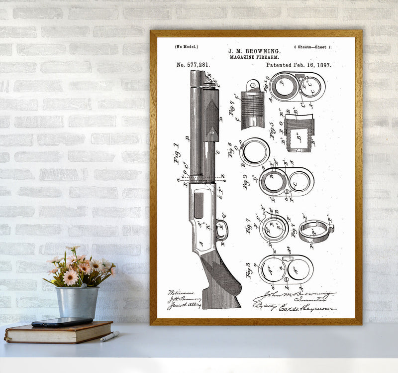 Shotgun Patent Art Print by Jason Stanley A1 Print Only