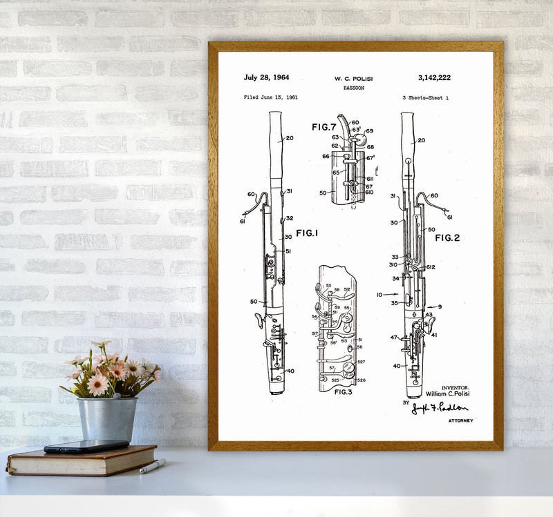 Bassoon Patent Art Print by Jason Stanley A1 Print Only