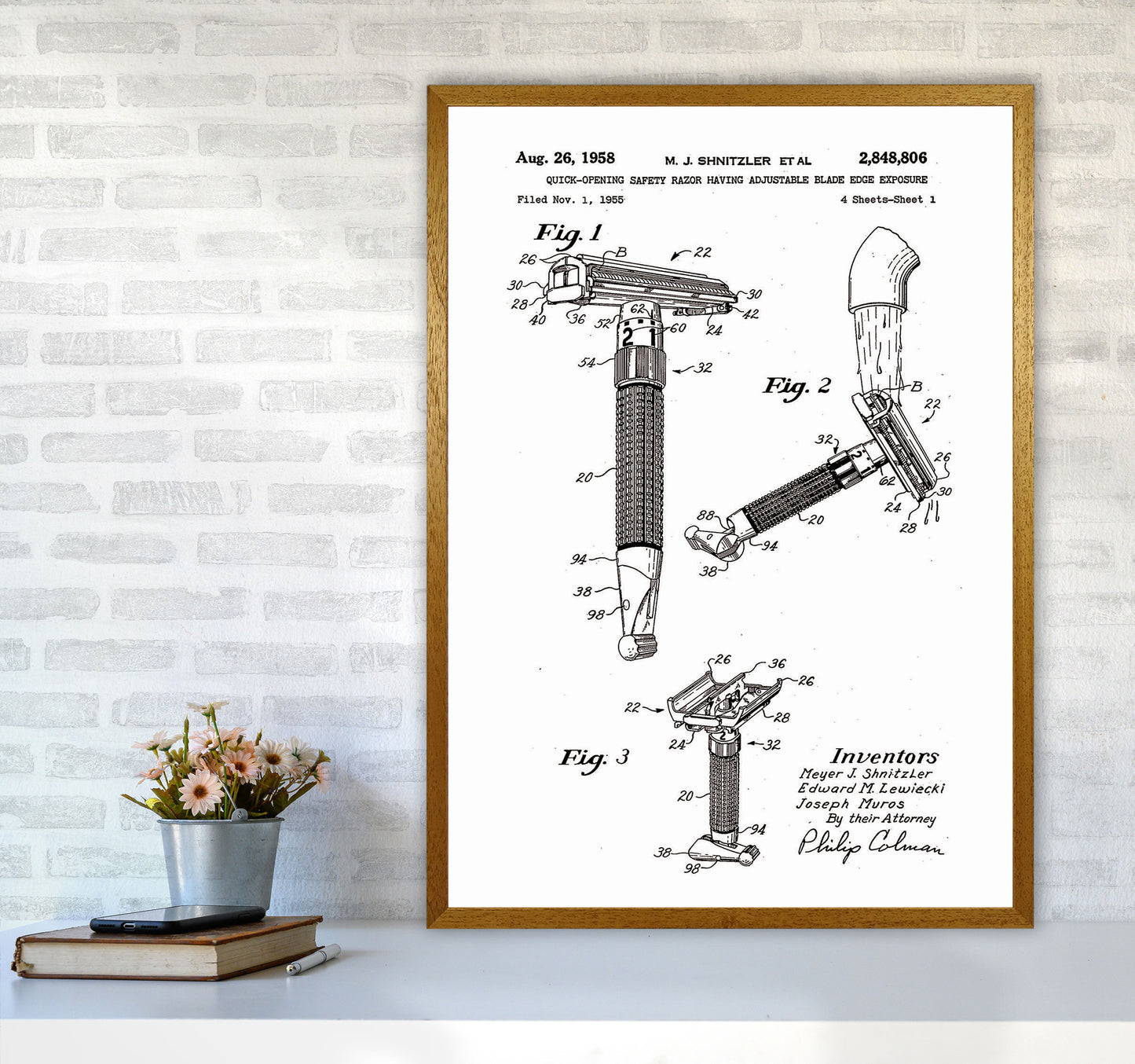 Razor Patent 2 Art Print by Jason Stanley A1 Print Only