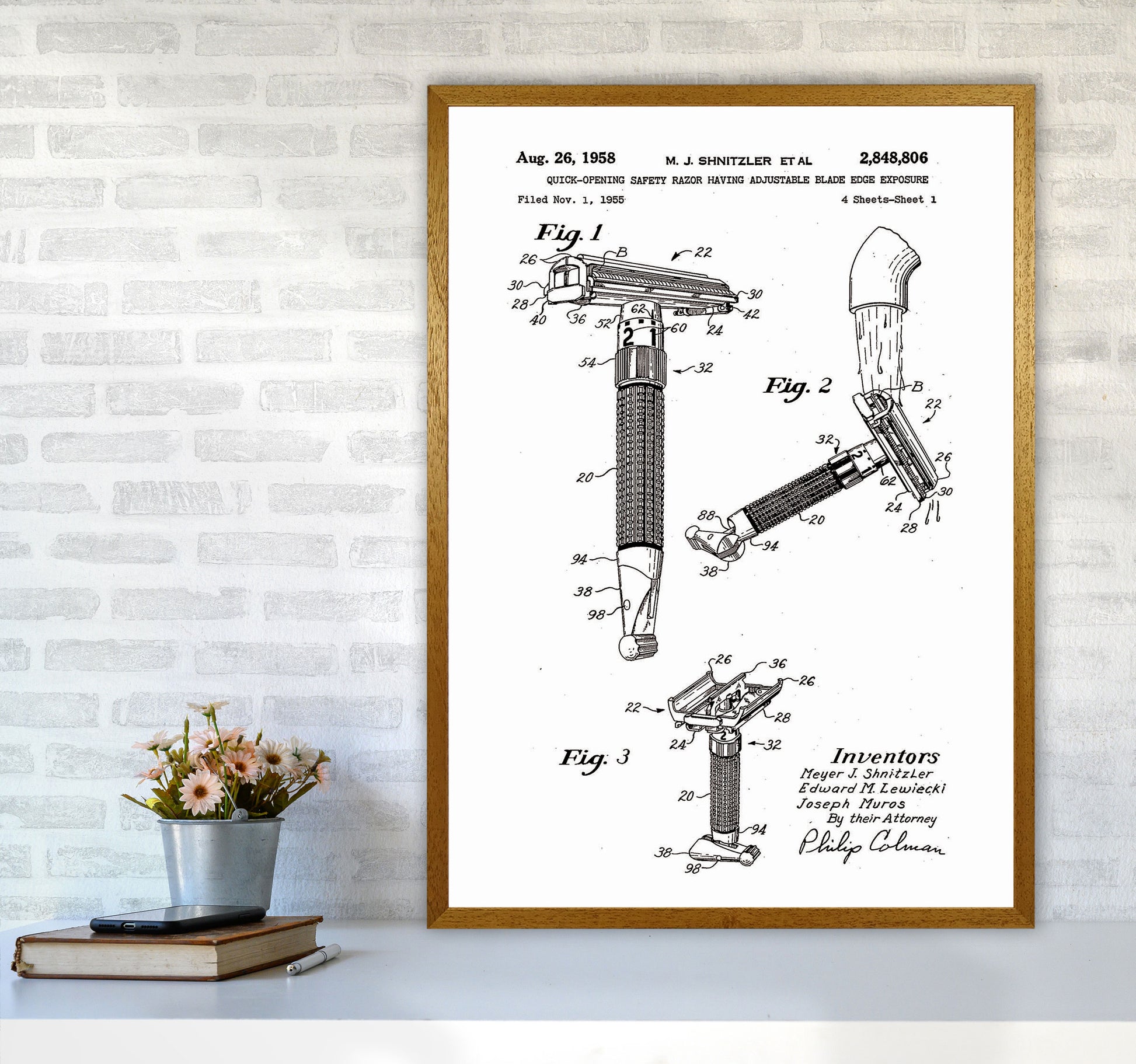 Razor Patent 2 Art Print by Jason Stanley A1 Print Only