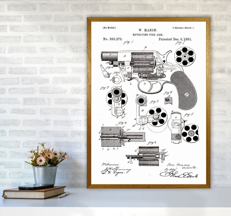 Hand Gun Patent Art Print by Jason Stanley A1 Print Only