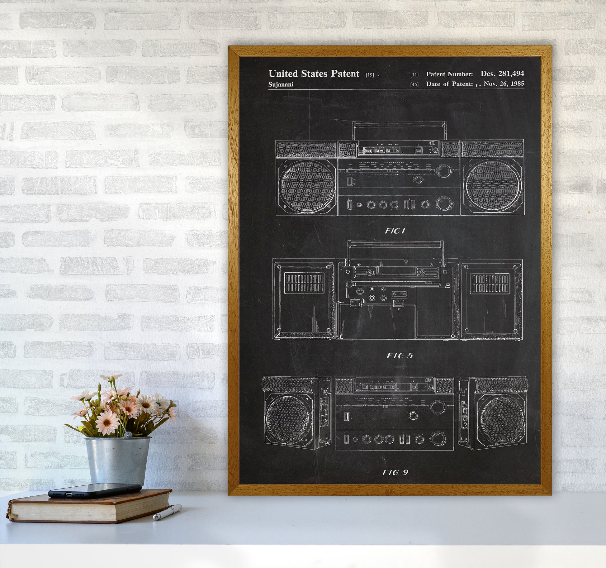 Boombox Patent Art Print by Jason Stanley A1 Print Only