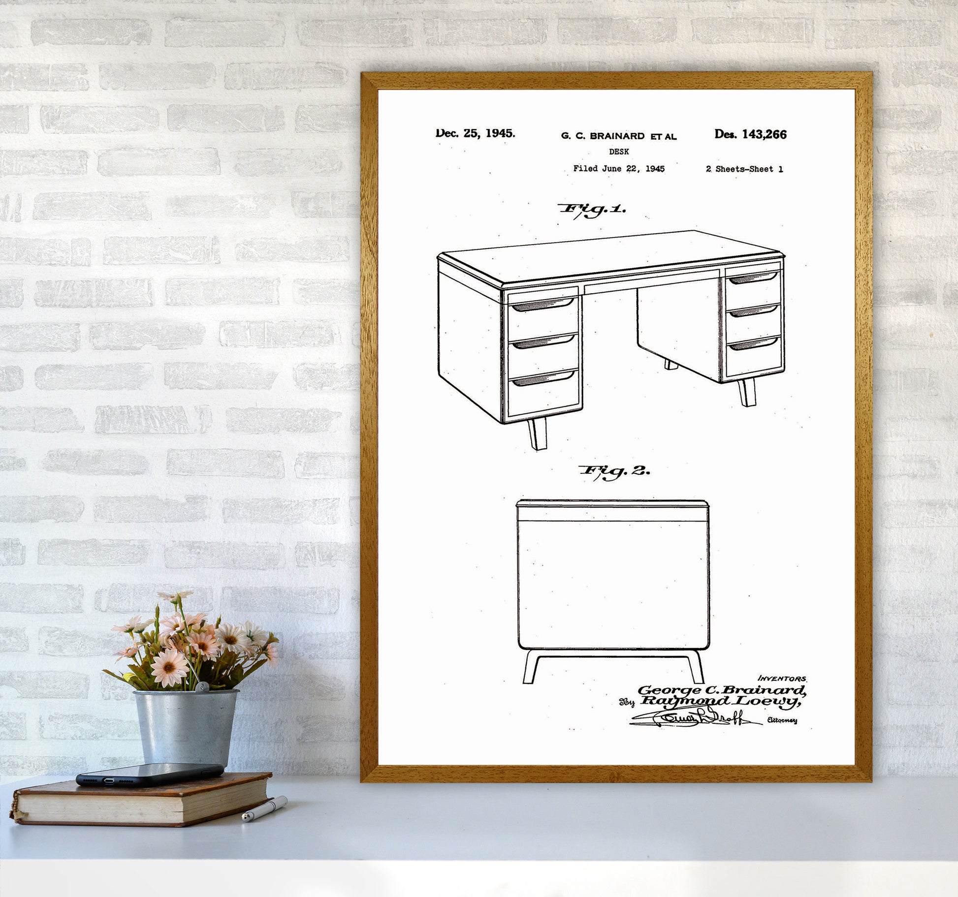 Desk Patent Art Print by Jason Stanley A1 Print Only