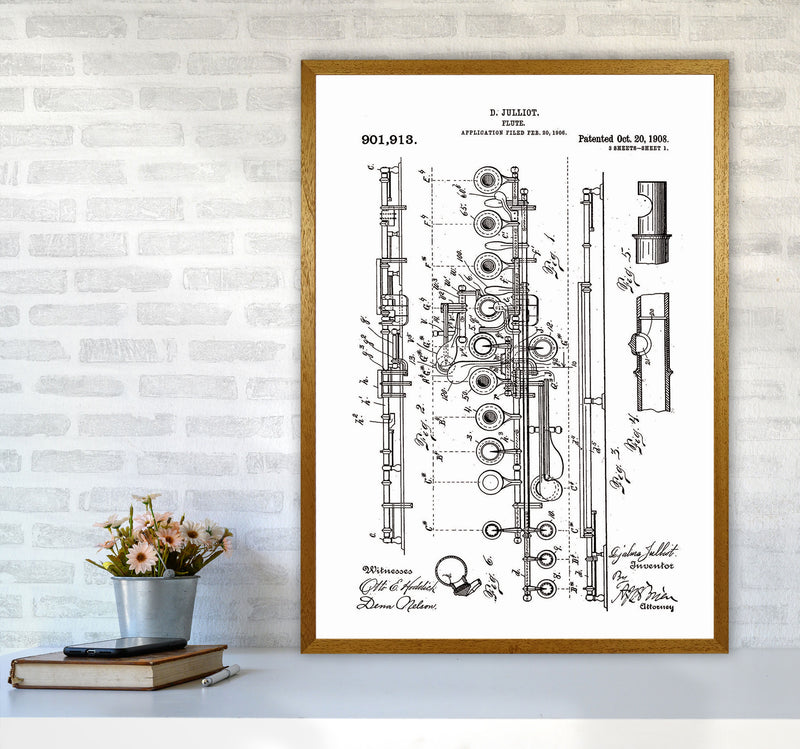 Flute Patent Art Print by Jason Stanley A1 Print Only