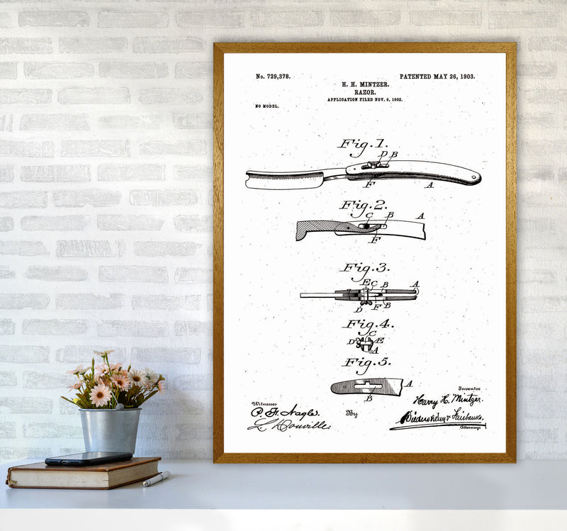 Razor Patent Art Print by Jason Stanley A1 Print Only