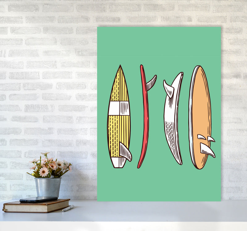 Vintage Surfboard Collection Art Print by Jason Stanley A1 Black Frame