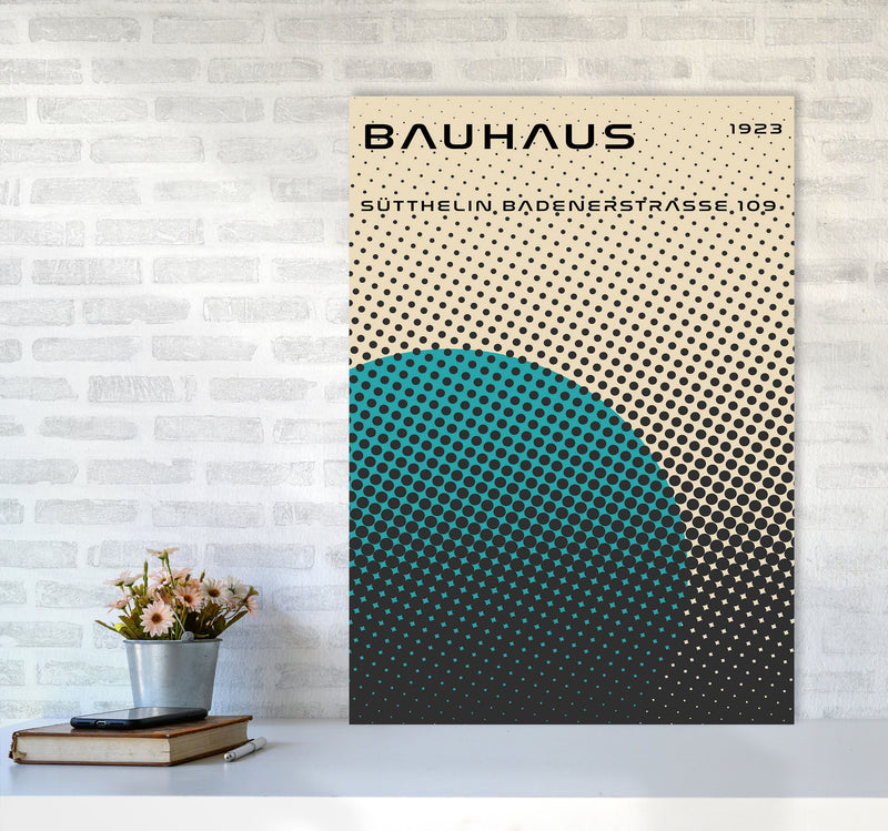 Bauhaus Geometric Teal Vibe Art Print by Jason Stanley A1 Black Frame
