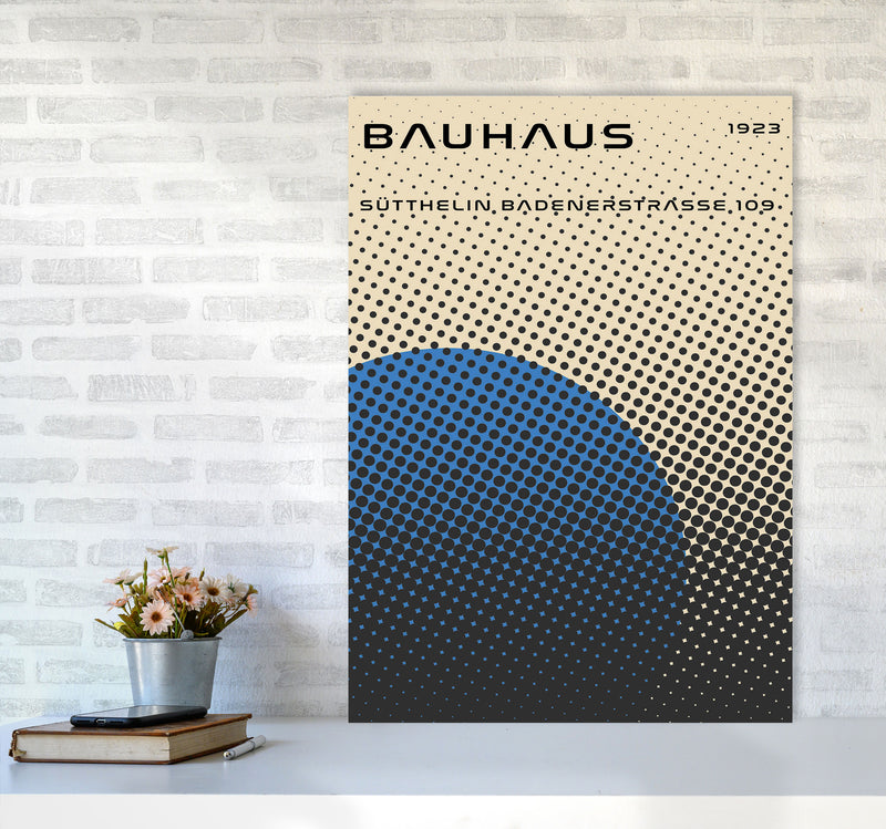 Bauhaus Geometric Blue Vibe Art Print by Jason Stanley A1 Black Frame