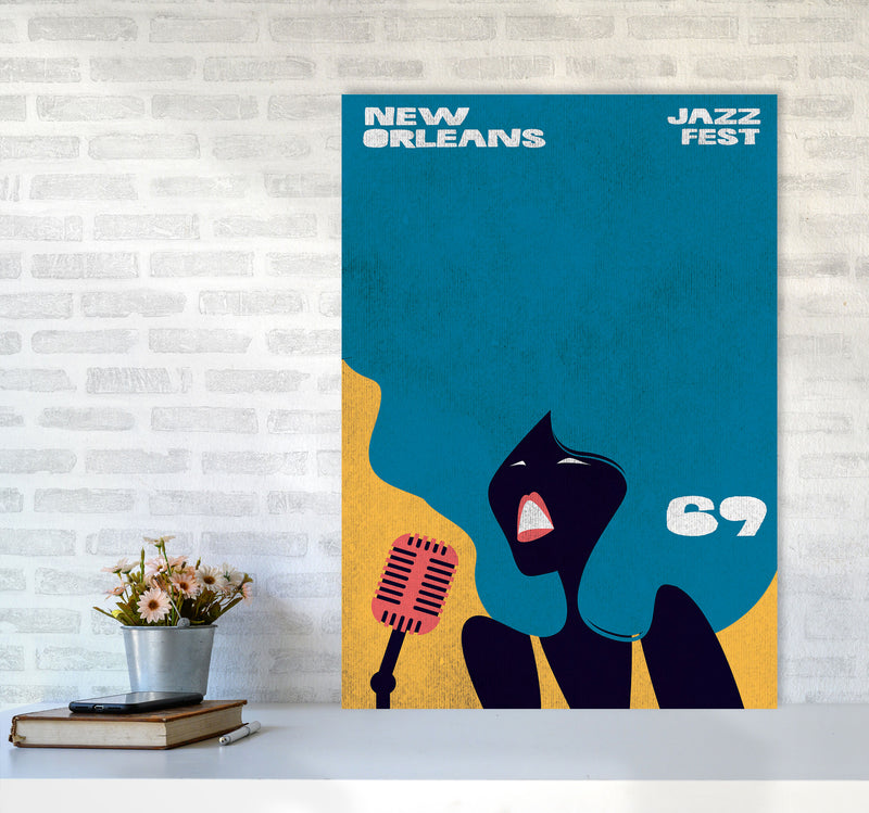 New Orleans Jazz Fest 1969 Art Print by Jason Stanley A1 Black Frame