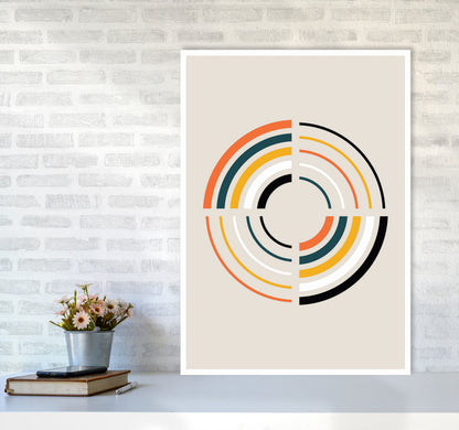 Retro Geometric Circle 2 Art Print by Jason Stanley A1 Black Frame