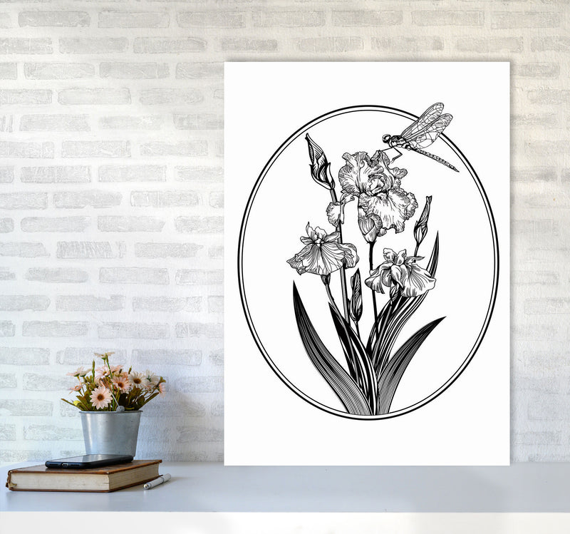 Vintage Beautiful Flower Art Print by Jason Stanley A1 Black Frame