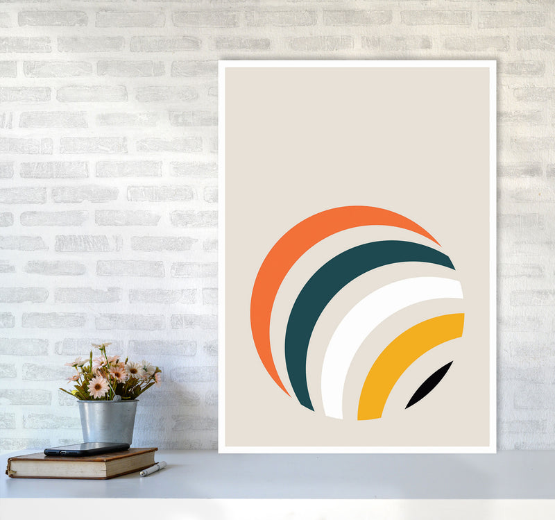 Retro Geometric Circle 1 Art Print by Jason Stanley A1 Black Frame