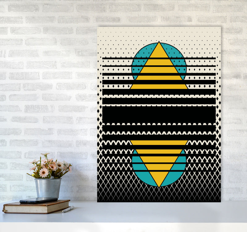 Geometric Suns Pattern Art Print by Jason Stanley A1 Black Frame