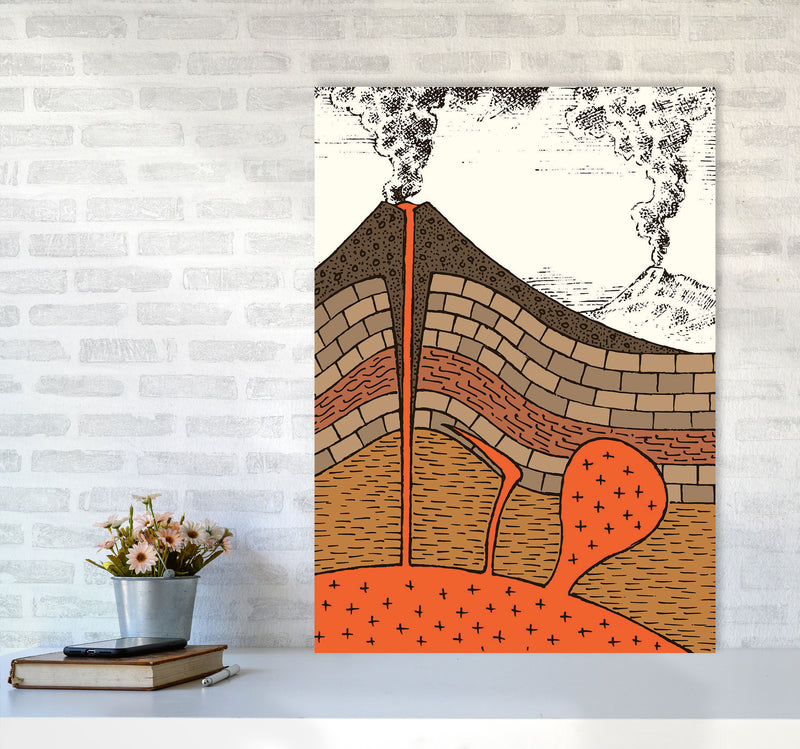 Volcano Cross Section Art Print by Jason Stanley A1 Black Frame