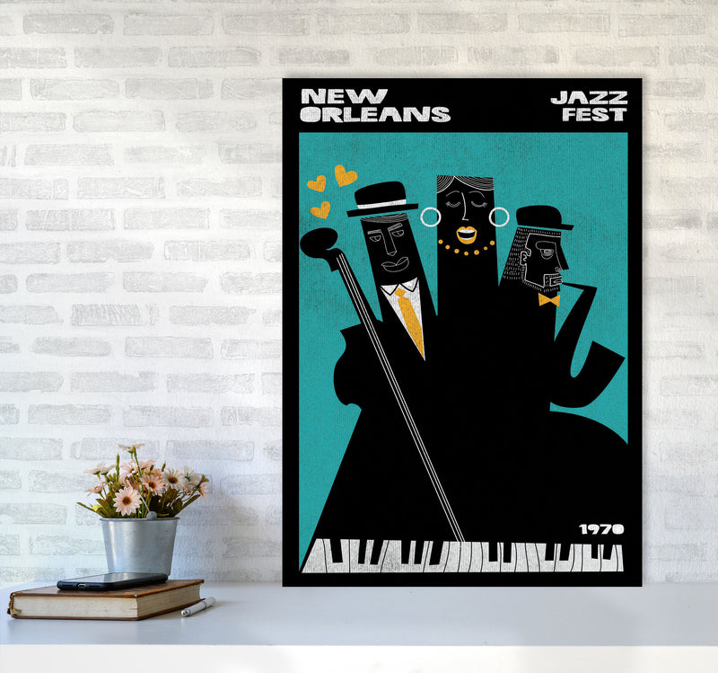 New Orleans Jazz Fest Art Print by Jason Stanley A1 Black Frame
