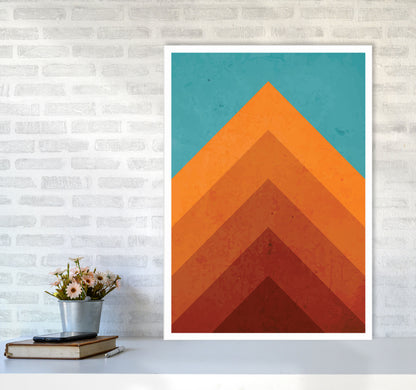 Orange Peak Mountain Art Print by Jason Stanley A1 Black Frame